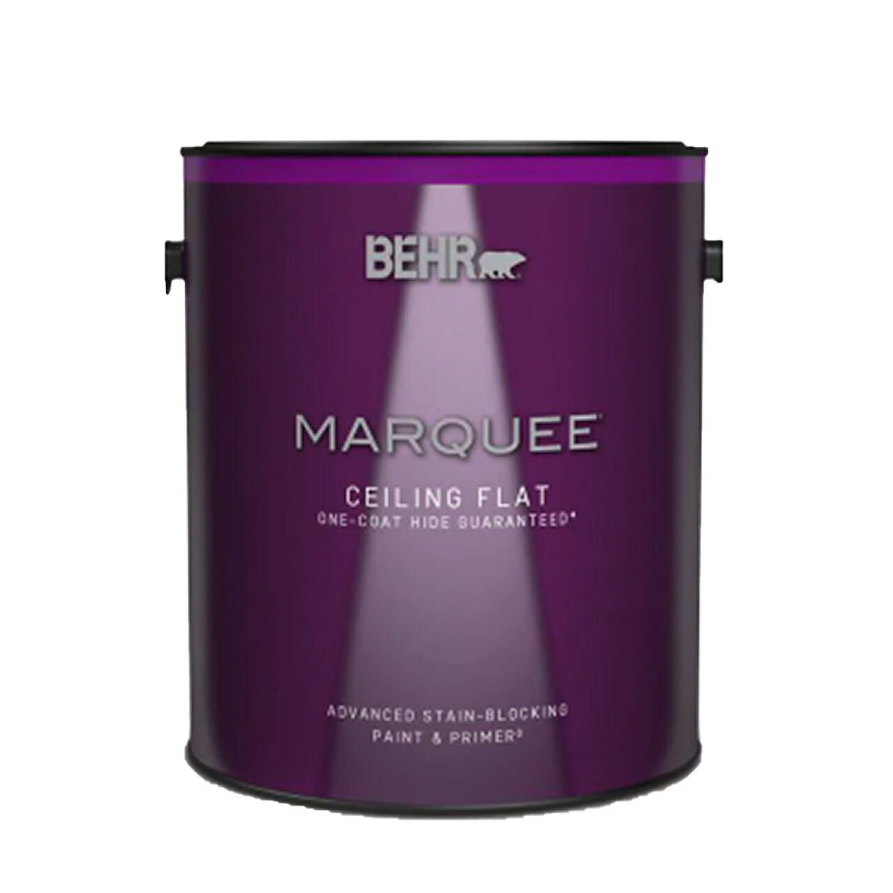 A 1 gal. can of Go Build, The Fastest Way To Build Ceiling Flat Interior Paint & Primer in Ultra White, perfect for a flawless ceiling finish. Low VOC formula with advanced stain-blocking and one-coat hide guaranteed on the label.